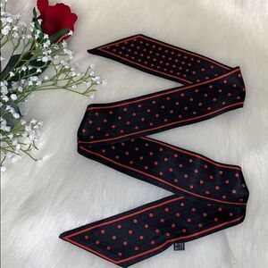 Classic Black & Red Polka Dot Twilly Scarf